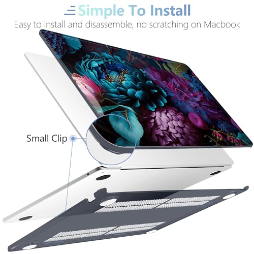MEEgoodo Case for M5/M4/M3/M2 MacBook Air 13 inch Case 2026 2025 2024 2022, Fit Model A3449/A3240/A3113/A2681, Laptop Hard Shell Compatible with MacBook Air 13.6-inch, Beautiful Fantasy Flower - color: Beautiful Fantasy Flower