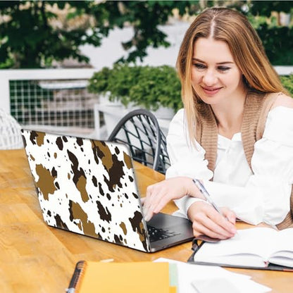 Laptop Skin Sticker Decal, Universal Reusable Vinyl Laptop Cover for 12" 13" 13.3" 14" 15" 15.4" 15.6" Notebook PC, Waterproof Scratch-Resistant with 2 Wrist Pads, Easy to Apply & Remove,Brown Cow - color: Brown Cow