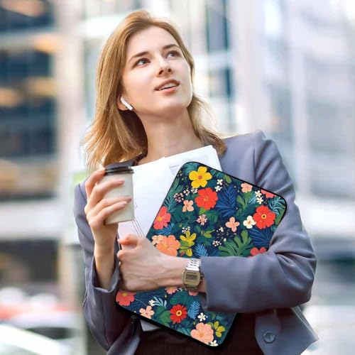 Laptop Sleeve Bag 15.4 15.6 Inch,Floral Bright Colorful Flowers and Leaves Protective Polyester Computer Cases Laptop Cover Briefcase Bag Tablet Travel Cover - color: LPS-003