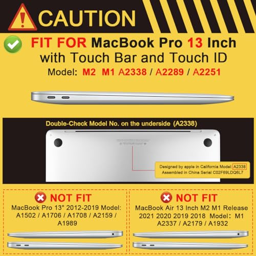 Batianda Matte Ultra-Thin MacBook Pro 13 inch Case 2022 2020 Release Model A2338 M1 M2 A2251 A2289 Fingerprint-Resistant, Precision Fit, Durable with TPU Keyboard Cover and OTG Adapter,Translucent - color: Translucent