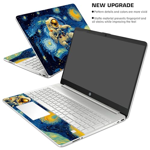 Laptop Skin Decal HP 15.6" - Astronaut Art, Laptop Cover Sticker, No Cutting Required, No Bubble, Waterproof, Scratch Resistant - Including Wide Screen and Wrist Pad - size: 15.6 inch