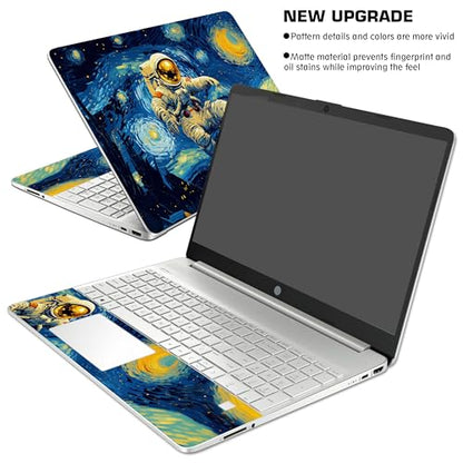 Laptop Skin Decal HP 15.6" - Astronaut Art, Laptop Cover Sticker, No Cutting Required, No Bubble, Waterproof, Scratch Resistant - Including Wide Screen and Wrist Pad - size: 15.6 inch