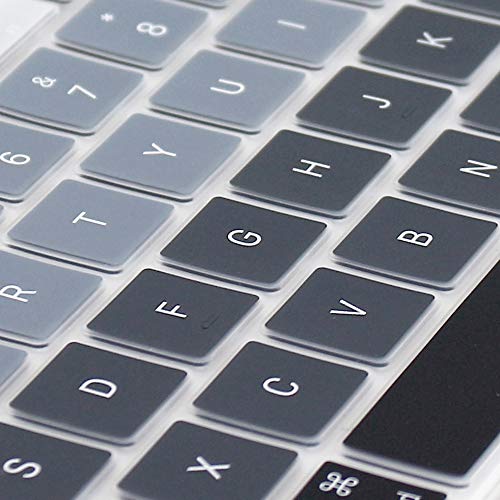 ProElife Keyboard Cover for MacBook Air 13-Inch with Touch ID A2337 M1 | Ombre Gray, U.S. Layout, Non-interference Design for ID Key, Dust-Resistant, Silicone Protective Skin, Washable & Reusable - color: Ombre Gray