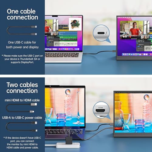 Anyuse 16" QHD USB-C HDMI HDR Portable Monitor | 16" QHD 2.5K IPS HDR, smart cover+speakers, USB-C/HDMI, plug&play, for PC/Mac/Phone/PS5/Xbox/Switch. - size: 16"Portable