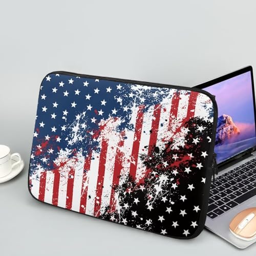 doginthehole American Flag Laptop Sleeve 13 Inch Neoprene Tablet Sleeve Bag Carrying Case Lightweight Notebook Computer Pocket Durable Protective Sleeve Pouch - color: American Flag, size: 13 inch