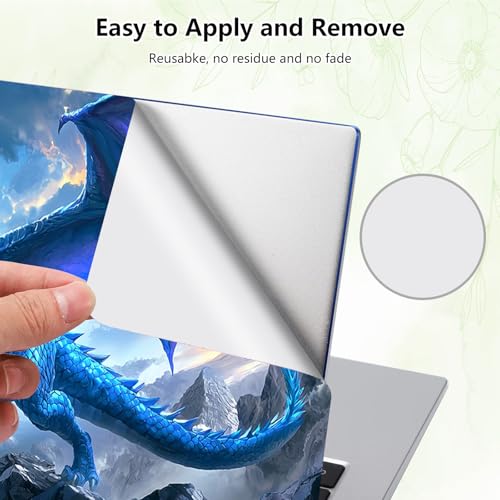 Laptop Skin Sticker Decal, Universal Reusable Vinyl Laptop Cover for 12" 13" 13.3" 14" 15" 15.4" 15.6" Notebook PC, Waterproof Scratch-Resistant with 2 Wrist Pads, Easy to Apply & Remove,H Dragon - color: H Dragon