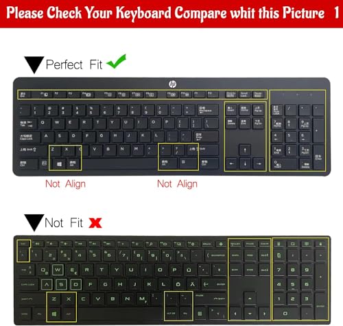 MUBUY-GOL Keyboard Cover For HP USB Slim Business Keyboard KU-1469 SK-2120 KB-1469 803181 & HP EliteOne 800 G4 All-In-One PC, Clear Silicone Skin