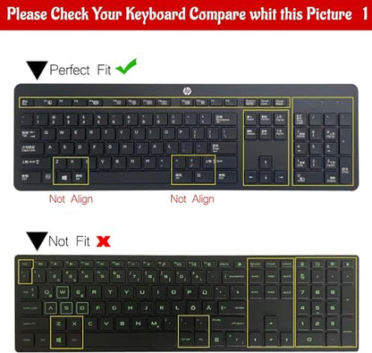 MUBUY-GOL Keyboard Cover For HP USB Slim Business Keyboard KU-1469 SK-2120 KB-1469 803181 & HP EliteOne 800 G4 All-In-One PC, Clear Silicone Skin