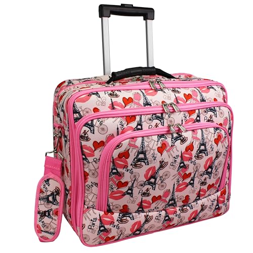 World Traveler Rolling 17-Inch Laptop Briefcase Computer Case - Paris Pink - color: Paris Pink