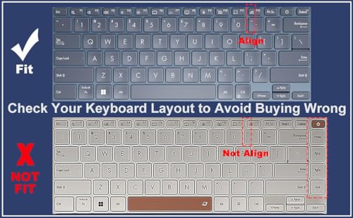 MUBUY Keyboard Cover Skin for ASUS Zenbook 14 OLED UX3405 & ZenBook Flip 14 UP3404，ZenBook 14X UX3404，ZenBook Pro UX6404, ZenBook UM3406 14 inch Laptop US Keyboard Cover-TPU - color: TPU