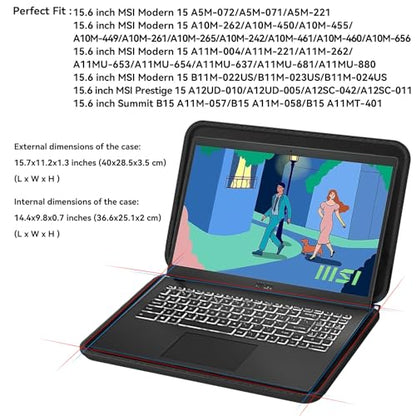Smatree Hard EVA Protective Sleeve Case Compatible for 15.6 inch MSI Modern 15 A5M/A10M/A10R/A11M/A11MU/A11SB/B11M, Prestige 15 A12UD/A12SC, Summit B15 A11M, 16 inch LG gram Style OLED/LG gram (A1600) - color: for 15.6inch MSI Laptop
