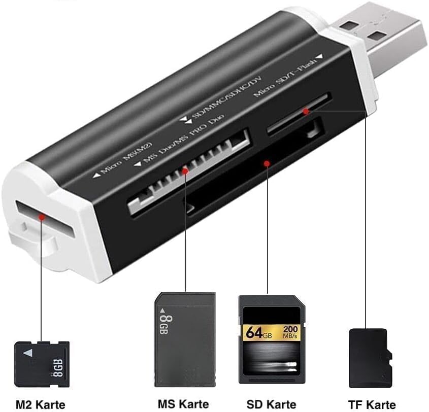 USB SD Card Reader for PC, Micro SD Card to USB Adapter, Card Reader for Camera Memory Card Reader