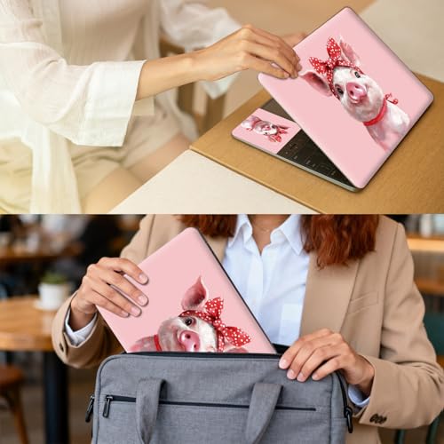 Universal Laptop Skin for 13-16 Inch Laptops,Vinyl Protective Sticker Decal,Easy DIY Trim-to-Fit for HP/Dell/MacBook,Bubble-Free & Removable,Cute Pink Pig - color: Cute Pink Pig