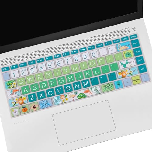 Keyboard Cover for HP 14" Laptop/HP Pavilion x360 14M-BA/CD 14M-DH 14-BF 14-cm 14-CF 14-DF 14-dk 14-DS 14-dq 14-FQ Series, 14-dq0020nr/dq0030nr, 14-fq1025nr/fq0033dx, Flamingo - color: Flamingo