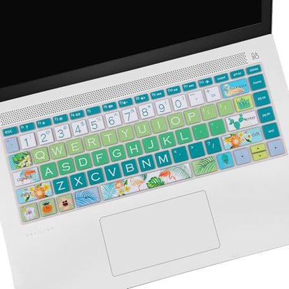 Keyboard Cover for HP 14" Laptop/HP Pavilion x360 14M-BA/CD 14M-DH 14-BF 14-cm 14-CF 14-DF 14-dk 14-DS 14-dq 14-FQ Series, 14-dq0020nr/dq0030nr, 14-fq1025nr/fq0033dx, Flamingo - color: Flamingo