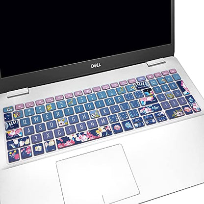 Keyboard Cover for 2021 2020 2019 Dell Inspiron 15 5501 5502 5505 5508 5584 5590 5593 5598 15.6" & Inspiron 15 7000 7590 7591 7501 7506 7706 7790, Vostro 7590 5590 7500, Red Flower - color: Red Flower