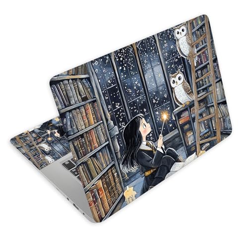 Universal Laptop Skin Decal, 3-Piece Vinyl Protector for 12 13 14 15.6" Notebook, Waterproof Anti-Scratch, Easy Trim & Bubble-Free Finish, Girl Sits on the Floor - color: Girl Sits on the Floor