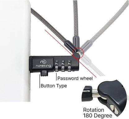 USB Port Lock for Laptop 3 Dial Combination Security Cable Lock, Black Laptop Security Lock, USB Cable Lock, Computer Locking Cable