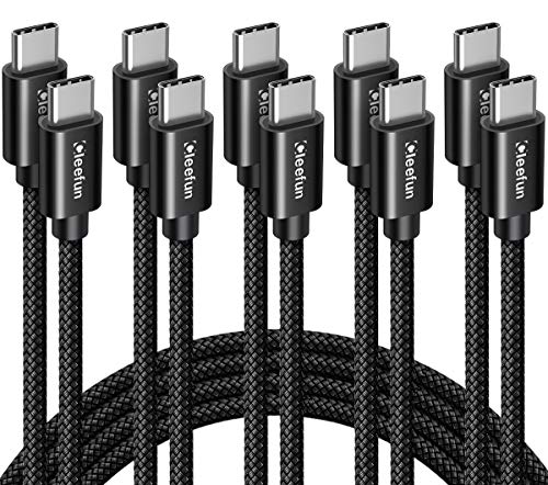 CLEEFUN USB C to USB C Cable, 5-Pack C to C Cable Fast Charging 60W | Type C Charger 3/3/6/6/10 ft for iPhone 17 16 15 Pro Max/Plus Air, Samsung Galaxy S26 S25 S24 Ultra, iPad/MacBook USBC Cord - color: Black, size: 3ft+3ft+6ft+6ft+10ft