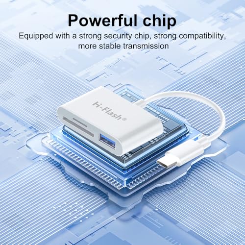 3-in-1 SD Card Reader for iPad iPhone Android, USB C Memory Card Adapter, Supports USB 3.0/2.0, SD/TF Card, Plug and Play, No App Needed