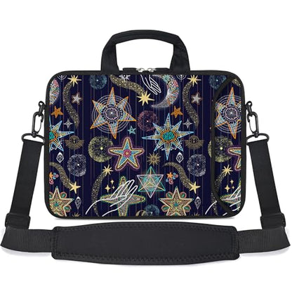 10 inch Messenger Bag Carrying Case with Handle Accessory Pocket Fits 7 to 10-Inch Laptops/Notebook/Kids Tablet (7-10.2 inch, Stars) - color: Stars, size: 7-10.2 inch