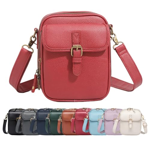 Vintage Large Capacity Messenger Bag, 2025 Upgrade Double Layer Large Capacity Messenger Bag, for Work, Travel, or Daily Use - color: Red