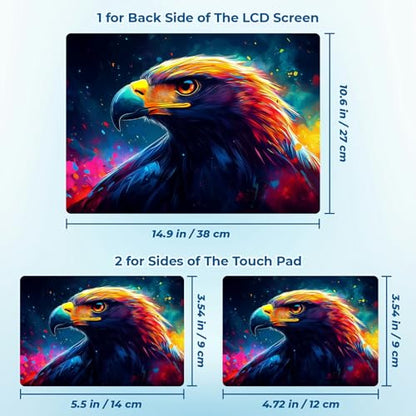 Reusable Universal Laptop Skin Sticker, Cut to Fit for 11.6–15.6 Inch Laptops, Waterproof Protective Film, No-Residue - Fiery Eagle - color: Fiery Eagle