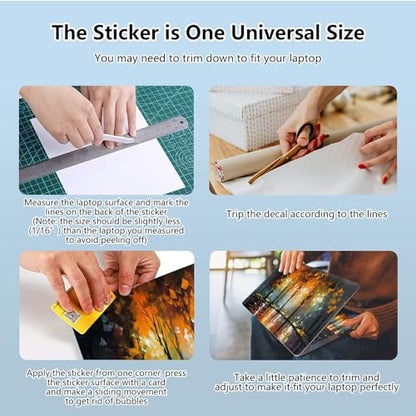 Universal Laptop Skin Sticker with 2 Wrist Pad Skins, Waterproof Scratch Resistant Vinyl Laptop Cover Decal, Cut to Fit for 11–15.6 Inch MacBook HP Dell Lenovo, Autumn Oil Painting - color: Autumn Oil Painting