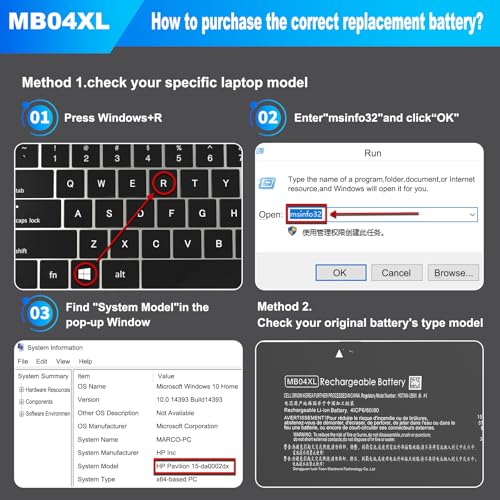 55.67Wh MB04XL Battery for Hp Envy X360 M6-AQ105DX M6-AQ103DX M6-AQ003DX M6-AR004DX M6-AQ005DX M6-AQ000 844204-850 843538-541 15-AQ015NR 15-AQ273CL 15T-AQ200 15-AQ005NA 15-AQ173CL HSTNN-UB6X 15.4V - size: 10.4 * 4.5 * 0.2 Inch MB04XL