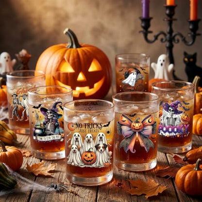 Rngmsi 20 Pcs Halloween UV DTF Cup Wrap Ghost UV DTF Stickers for 16 OZ | 3.1x3.1 Inch, Waterproof, Halloween Ghost Design, UVDTF Transfer Decals for Glasses Cups Mug DIY Crafts - style: Halloween