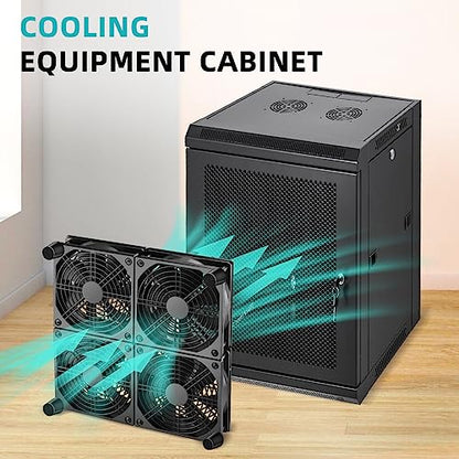 Wathai 120mm x 4 Router TV Box Fan 110v 240v Big Airflow Speed Controller | High Speed 4 IN 1 Fan for DIY Gaming Consoles, Amplifiers, Xbox, Laptop Stand, Mining Machines Devices Cooling - style: 120mm x 4 Fan