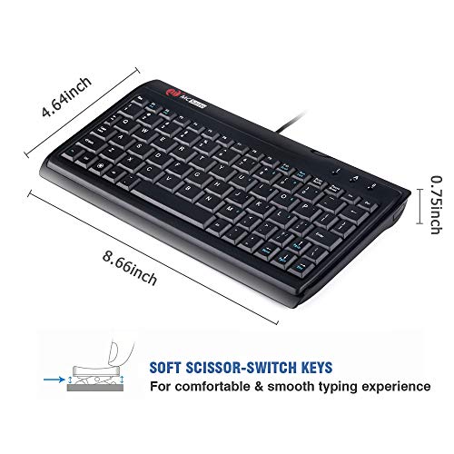 Super Mini Wired Keyboard, MCSaite Full Size 78 Keys Keypad Small Portable Fit with Professional or Industrial Use for Computer Laptop Mac Notebook