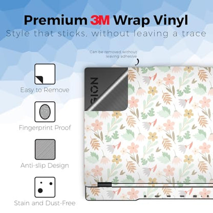 Glossy Glitter Laptop Skin Compatible with Lenovo Legion 5 Gaming Laptop (15IRX9) 2024 - Neutral Flowers - Premium 3M Vinyl Protective Wrap Decal Cover - Easy to Apply | Crafted in the USA - color: Neutral Flowers, size: Legion 5 Gaming (15IRX9) 2024 Top