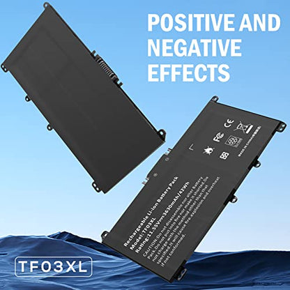 TF03XL 920070-855 Laptop Battery for HP Pavilion 15-CC 15-CD 15-CK 14-CD 14M-CD 14-BF 14-BK 17-AR Series:15-cc154cl 15-cc060wm 15-cc152od 15-cc055od 15-cd040wm;17-AR007CA 920046-121 421 541 HSTNN-IB7Y - size: 7.59*3.93*0.19inch
