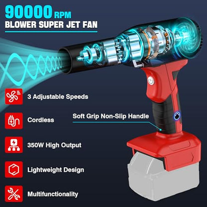 500W Cordless Air Duster for Milwaukee 18V M18 Battery, 400G High Power Wind Speed Compressed Air Blower, Rechargeable Electric Jet Dry for Keyboard PC Electronics Cleaning Replace Canned Air - size: 500W for Milwau*kee 18V