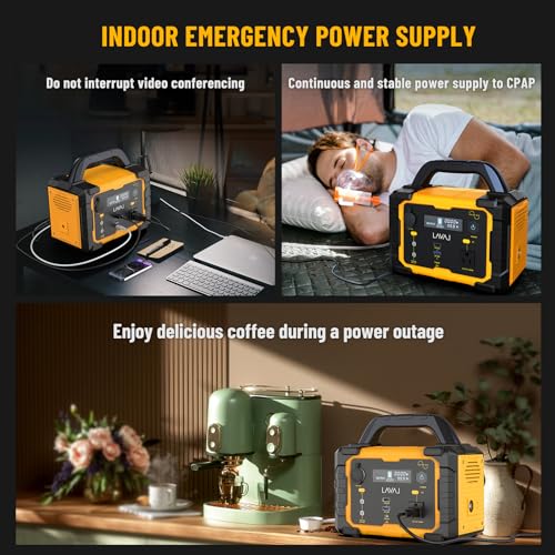 Solar Generator 300W Portable Power Station with 100W Foldable Solar Panel, 294Wh Lithium Battery, 120V/300W AC Outlet, Quiet Generators for Home, RV, Outdoor, Camping and Emergencies Use