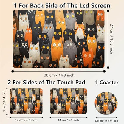 Laptop Skin Sticker Decal 15.6 Inch,12 13 13.3 14 15 15.6 in Laptop Netbook Skins for Notebook,Art Decal Removable Waterproof Scratch Resistant,Universal Vinyl Cover,Cute Cartoon Cat - color: Cute Cartoon Cat