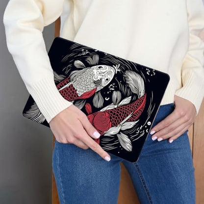 15.6 Inch Laptop Skin Sticker, Reusable Vinyl Cover Protector with 2 Wrist Pad Skins, Removable Waterproof Scratch-Resistant for 12-15.6 Inch Laptop Notebook,Two Koi Fish - color: Two Koi Fish