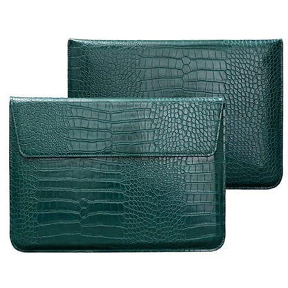 Laptop Sleeve Bag for 2023-2026 MacBook Air 15 inch A3448 M5 M4 M3 M2 Crocodile Grain PU Leather Flap Style Case Notebook Bag for Mac Pro 16 M1 A2485 A2141 2019-2026,Pro 15 2012-2019,Green - color: Green