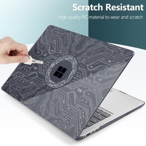 Batianda Case for Microsoft Surface Laptop 15 inch, Noir Circuit | Fits Surface Laptop for Business 8th Edition 2026 & Surface Laptop 7 2024, 4-in-1 Accessories Bundle, Slim Durable Hard Shell - color: Noir Circuit