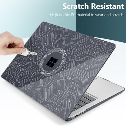 Batianda Case for Microsoft Surface Laptop 15 inch, Noir Circuit | Fits Surface Laptop for Business 8th Edition 2026 & Surface Laptop 7 2024, 4-in-1 Accessories Bundle, Slim Durable Hard Shell - color: Noir Circuit