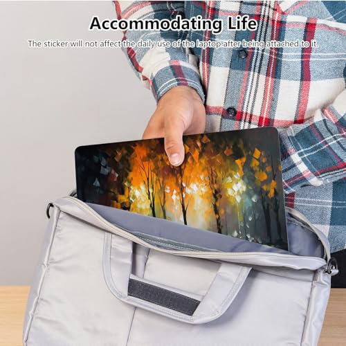 Universal Laptop Skin Sticker with 2 Wrist Pad Skins, Waterproof Scratch Resistant Vinyl Laptop Cover Decal, Cut to Fit for 11–15.6 Inch MacBook HP Dell Lenovo, Autumn Oil Painting - color: Autumn Oil Painting