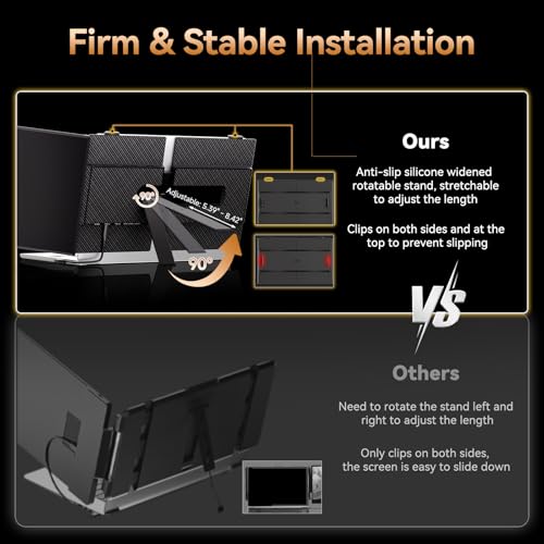 15.3” Laptop Screen Extender, FHD IPS 100% sRGB Portable Travel Monitor for Laptop (15”-17.3” Screen), 16:10 Plug & Play External Screen, Second Extra Attachment Display for Windows Mac - size: 15.3"