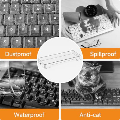 BEEGO Mechanical Computer Keyboard Cover - 2PCS Clear Acrylic Keyboard Cover Keyboard Dust Cover Mechanical Keyboard Cover Full Size Keyboard Protector - color: Clear, size: 2 PCS