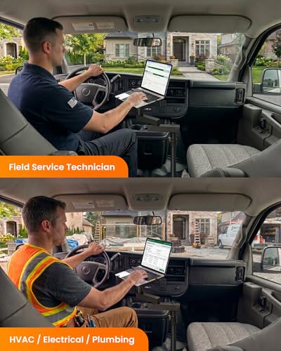 Vehicle Laptop Mount Fit for Chevy Express & GMC Savana, No-Drill | Mobile Workstation for Service Professionals & Fleets, Dual Cooling Fans, Seat Bolt Install, Adjustable Laptop Stand for Van - size: Fit for Chevy Express, G-series, GMC Savana
