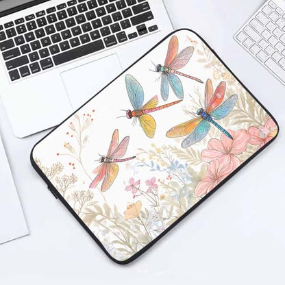 Laptop Sleeve Bag 15.4 15.6 Inch,Dragonfly Retro Flower Tree Garden Protective Polyester Computer Cases Laptop Cover Briefcase Bag Tablet Travel Cover - color: LPS-007