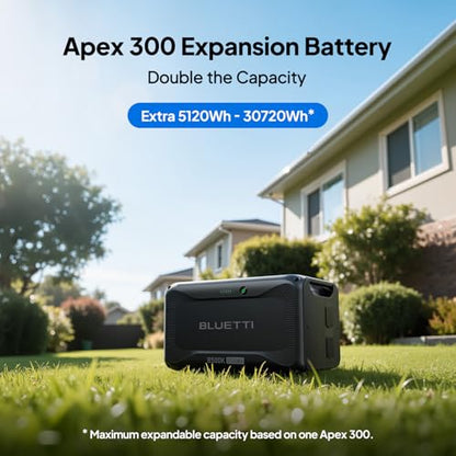 BLUETTI B500K Expansion Battery for Apex 300 Portable Power Station, 5120Wh | LiFePO4 Battery Pack, Solar Generator Add-on Module for Home Backup, Emergency, Off-Grid (Expansion Cable CA90 Included) - style: ‎BLUETTI B500K for Apex 300