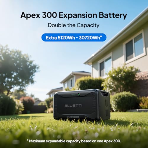 BLUETTI B500K Expansion Battery for Apex 300 Portable Power Station, 5120Wh | LiFePO4 Battery Pack, Solar Generator Add-on Module for Home Backup, Emergency, Off-Grid (Expansion Cable CA90 Included) - style: ‎BLUETTI B500K for Apex 300