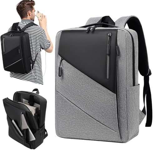 Business Laptop Backpack, Lightweight Casual Travel Backpack, Fashion Waterproof Work Laptop Bag with USB Charging Port,Blue - color: Blue