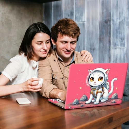 Universal Laptop Skin Sticker Decal, Compatible with MacBook HP Dell Lenovo 12"-15.6", Reusable Vinyl Notebook Cover 3PCS Set, High-Recognition Film-Kawaii Astronaut Cat Sticker - color: Kawaii Astronaut Cat Sticker